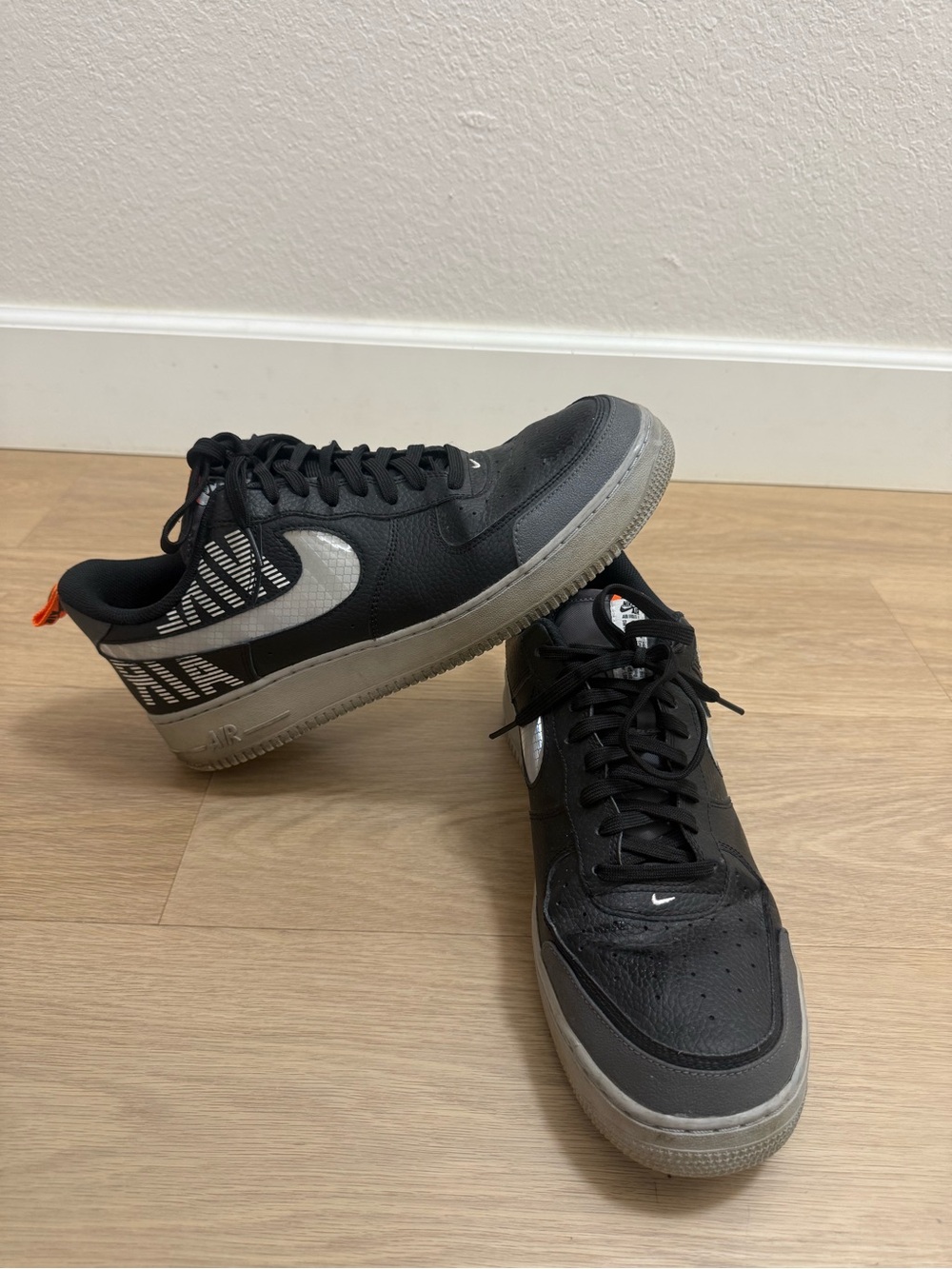 Nike Air Force 1 07 LV8 2 Under Construction Black Men Shoes SZ 13